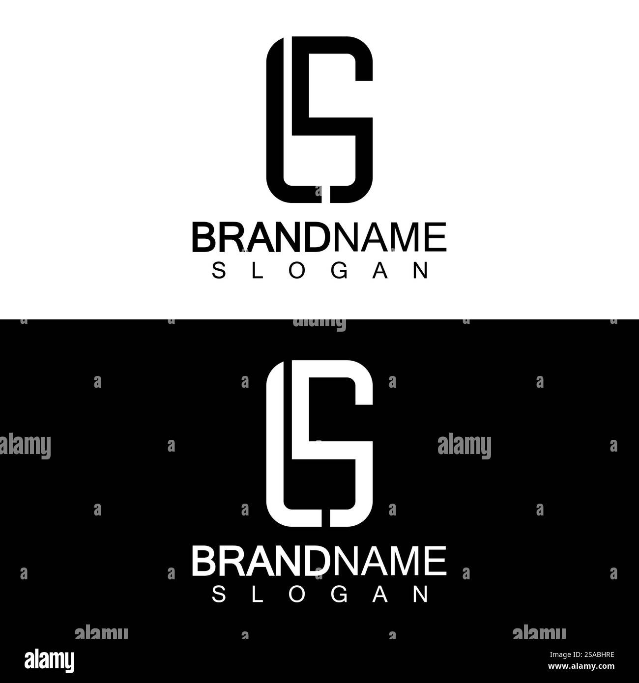 LS lettre logo Design modèle vecteur en forme carrée Illustration de Vecteur