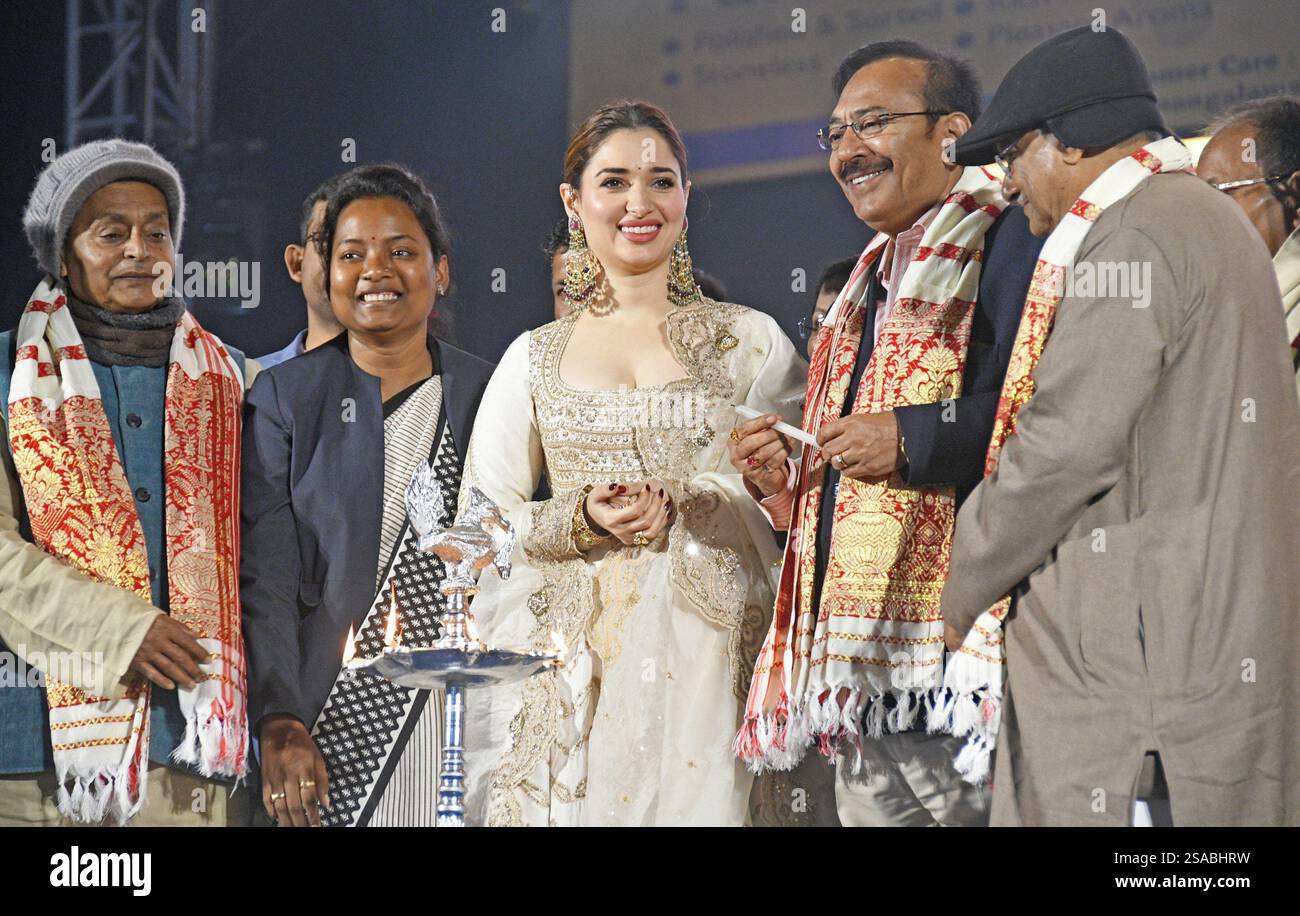 Bengale occidental (Inde) - 28.01.2025, l'actrice indienne Tamannaah Bhatia était présente comme invitée principale à la cérémonie inaugurale de 'Kanchan Utsav 2025'. Banque D'Images