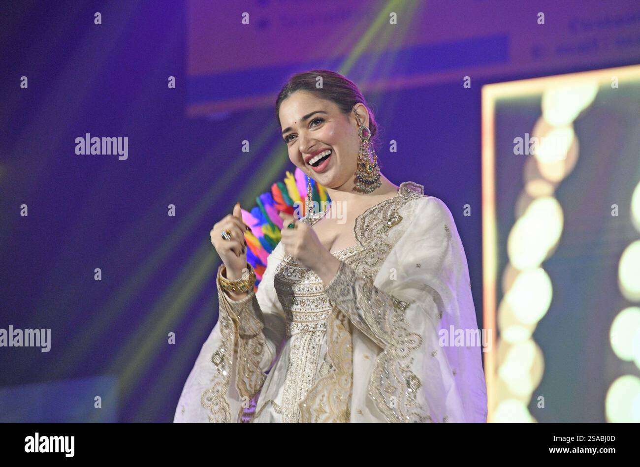 Bengale occidental (Inde) - 28.01.2025, l'actrice indienne Tamannaah Bhatia était présente comme invitée principale à la cérémonie inaugurale de 'Kanchan Utsav 2025'. Banque D'Images