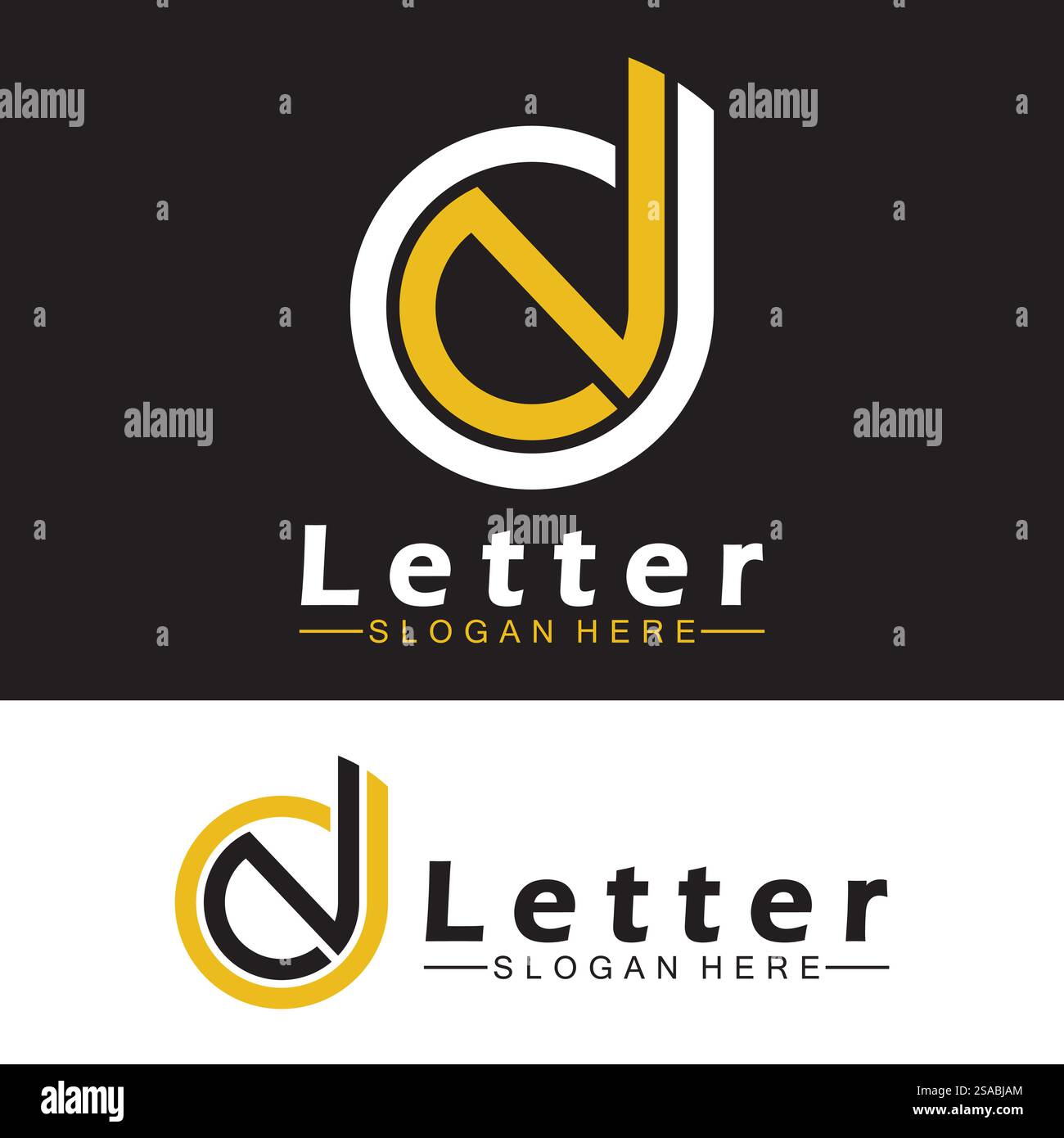 Lettres de l'alphabet monogramme logo DN, ND, d et N, design élégant et professionnel de lettre icône Illustration de Vecteur