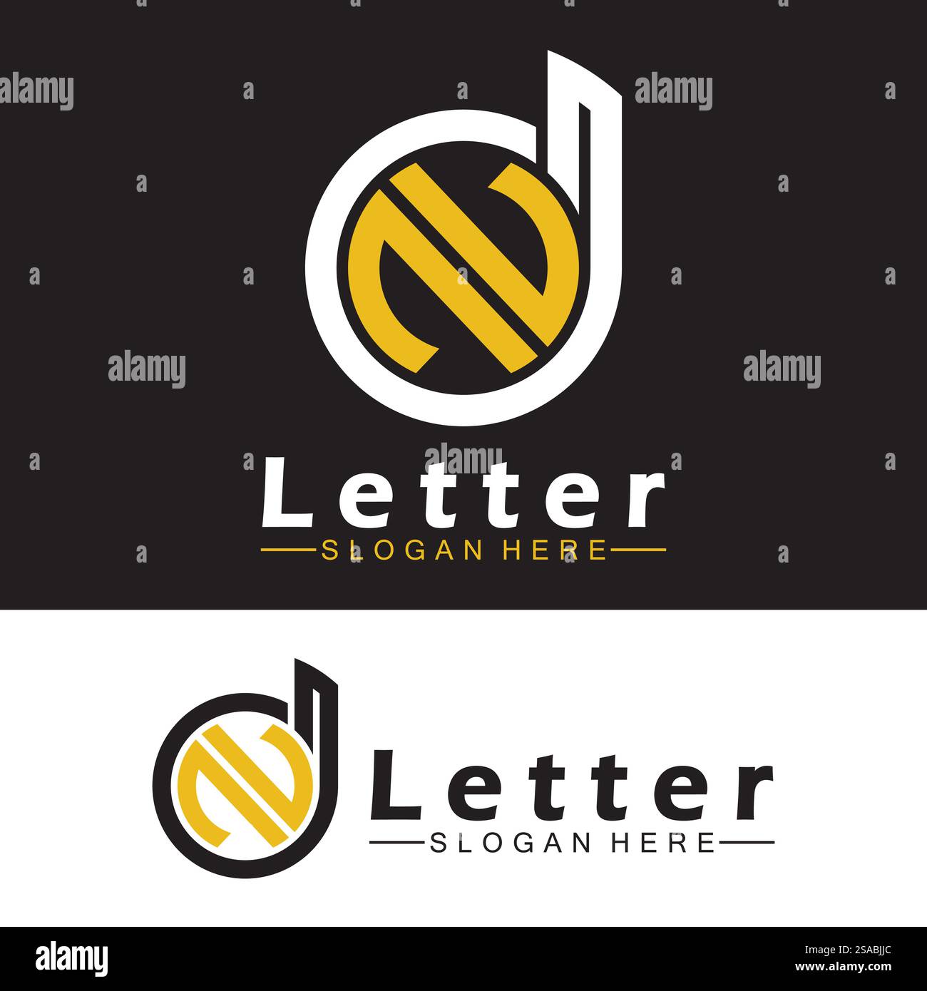 Lettres de l'alphabet monogramme logo DN, ND, d et N, design élégant et professionnel de lettre icône Illustration de Vecteur