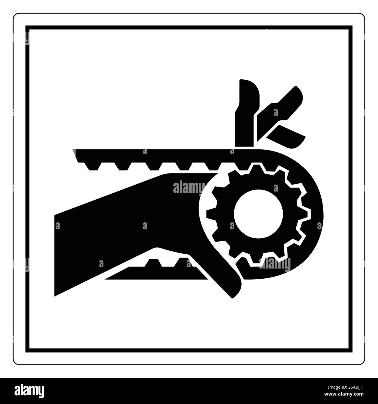 Main avec engrenage et lame de scie Icon Design Illustration de Vecteur