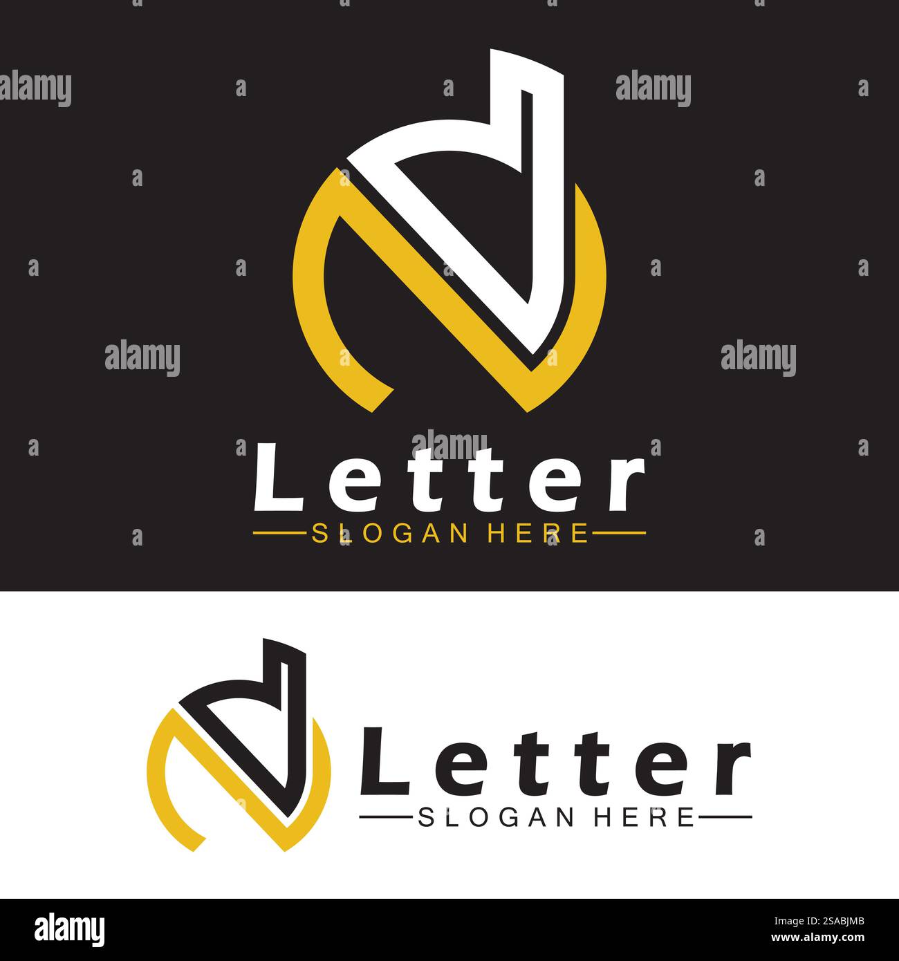 Lettres de l'alphabet monogramme logo DN, ND, d et N, design élégant et professionnel de lettre icône Illustration de Vecteur