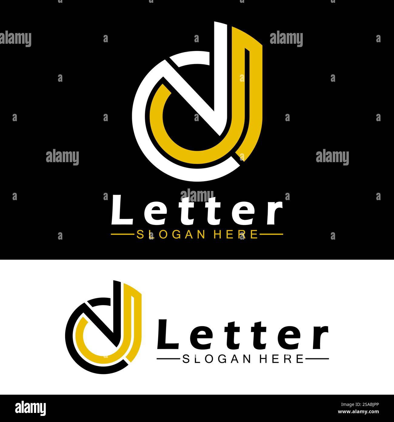 Lettres de l'alphabet monogramme logo DN, ND, d et N, design élégant et professionnel de lettre icône Illustration de Vecteur