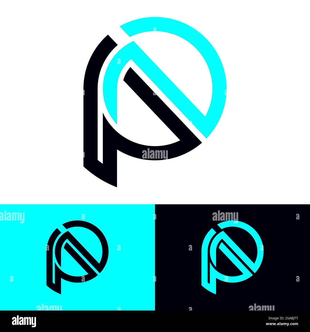 Lettres de l'alphabet monogramme logo PN, NP, P et N, design élégant et professionnel de lettre icône Illustration de Vecteur