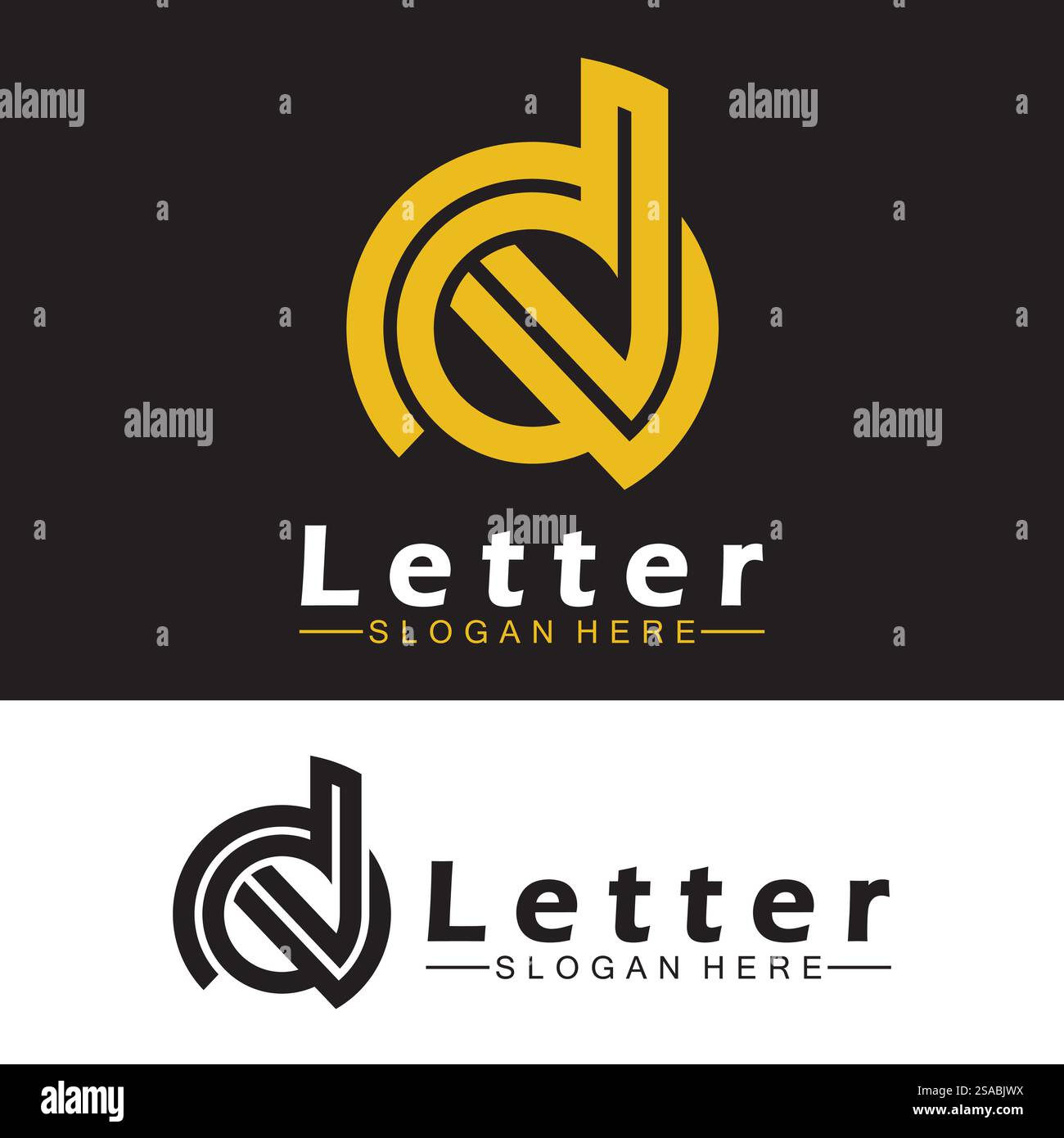 Lettres de l'alphabet monogramme logo DN, ND, d et N, design élégant et professionnel de lettre icône Illustration de Vecteur