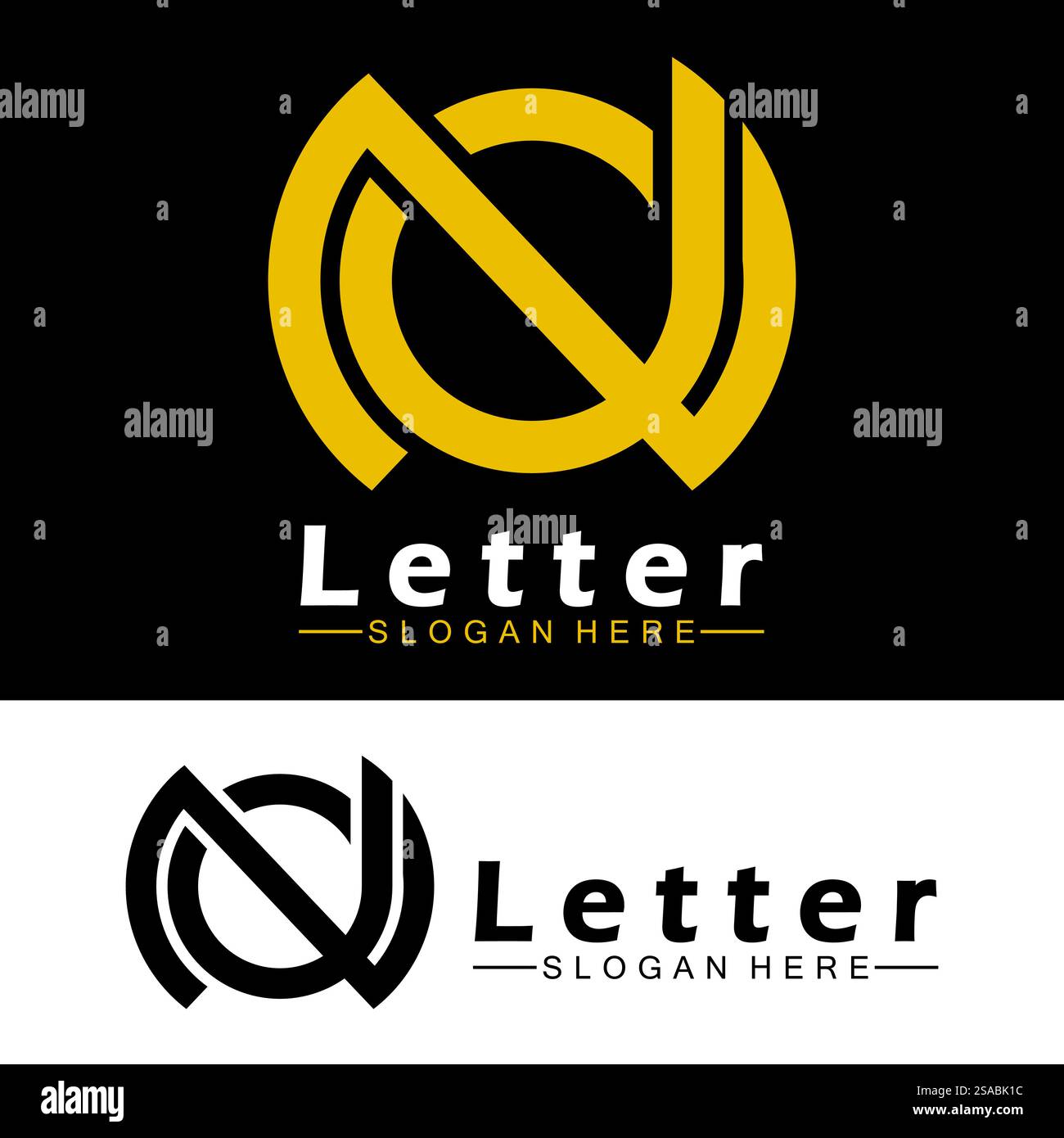 Lettres de l'alphabet monogramme logo DN, ND, d et N, design élégant et professionnel de lettre icône Illustration de Vecteur