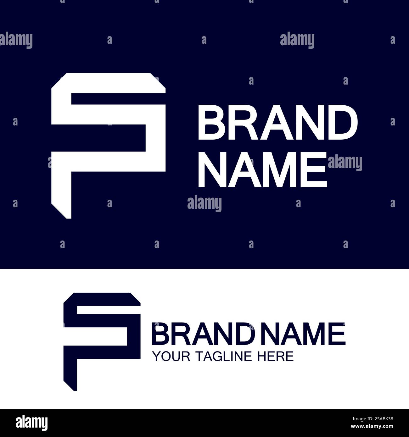 Lettres de l'alphabet monogramme logo PS, SP, P et S, design élégant et professionnel de lettre icône Illustration de Vecteur