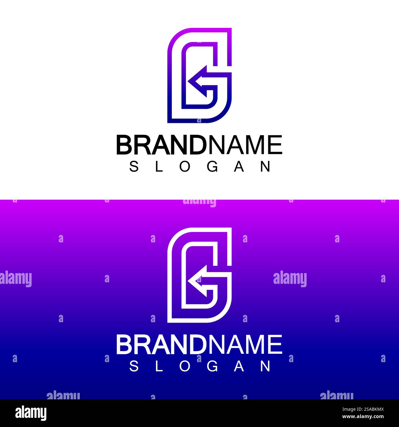 Modèle vectoriel de logo de flèche de lettre G Illustration de Vecteur