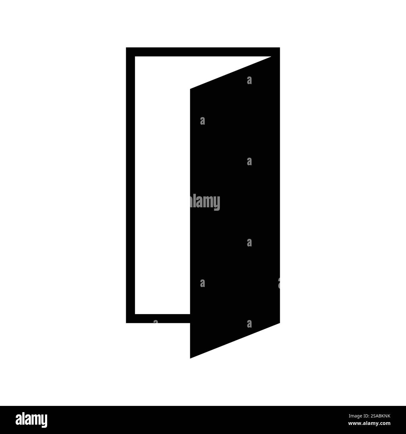 Icône minimaliste élégante d'une porte ouverte, parfaite pour les projets de design moderne. Convient pour les graphiques qui transmettent des concepts d'opportunité et d'accessibilité. Illustration de Vecteur