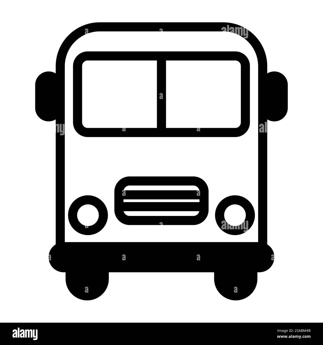 Icône minimaliste en noir et blanc d'un bus, parfaite pour illustrer des concepts liés aux transports, aux voyages en commun ou aux déplacements urbains. Illustration de Vecteur