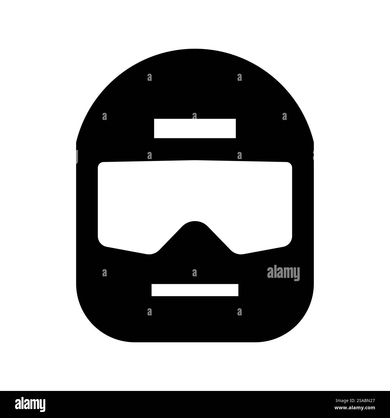 Une silhouette noire minimaliste d'un casque de course, parfait pour représenter la vitesse, la sécurité et la compétition dans des designs et des graphismes liés au sport automobile. Illustration de Vecteur