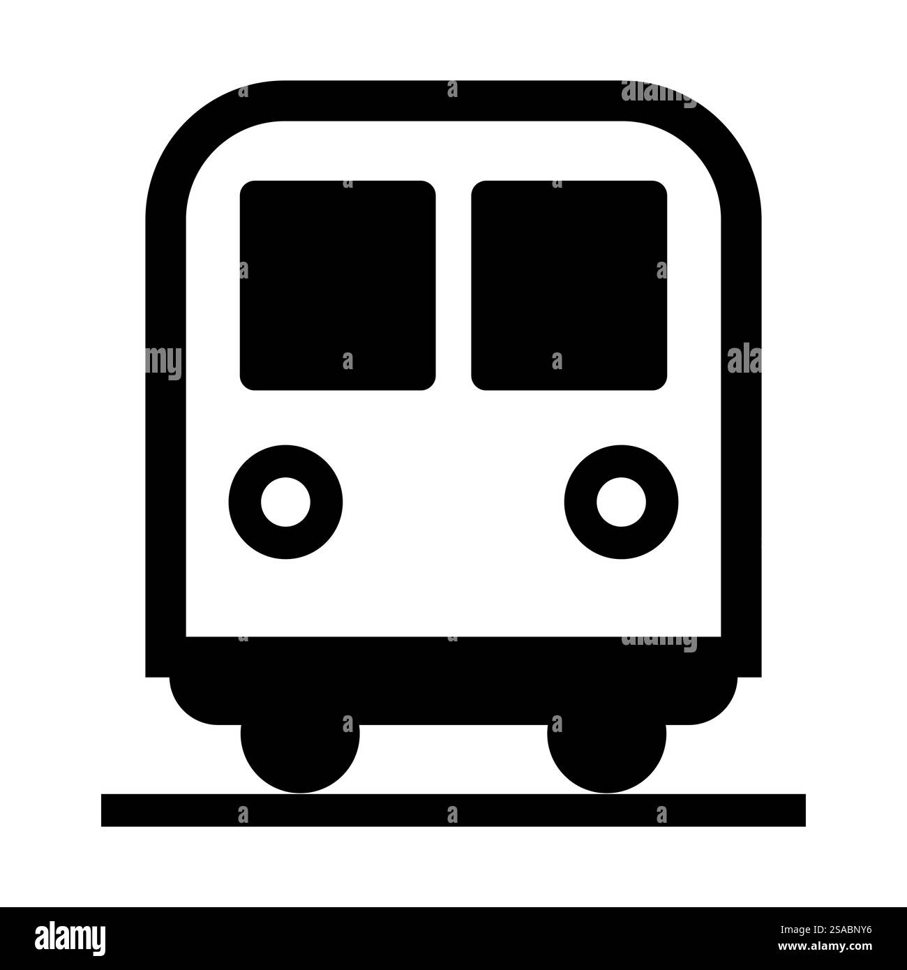 Cette icône minimaliste en noir et blanc représente un train, idéal pour les thèmes des transports urbains. Parfait pour les projets liés aux voyages, la signalisation ou les illustrations. Illustration de Vecteur