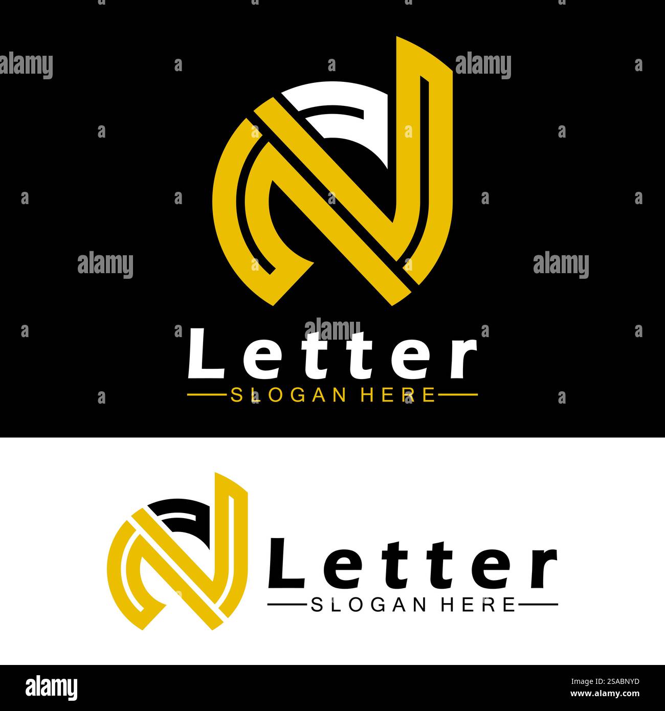 Lettres de l'alphabet monogramme logo DN, ND, d et N, design élégant et professionnel de lettre icône Illustration de Vecteur