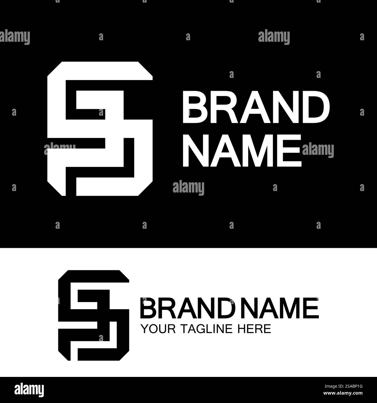 Lettres de l'alphabet monogramme logo PS, SP, P et S, design élégant et professionnel de lettre icône Illustration de Vecteur