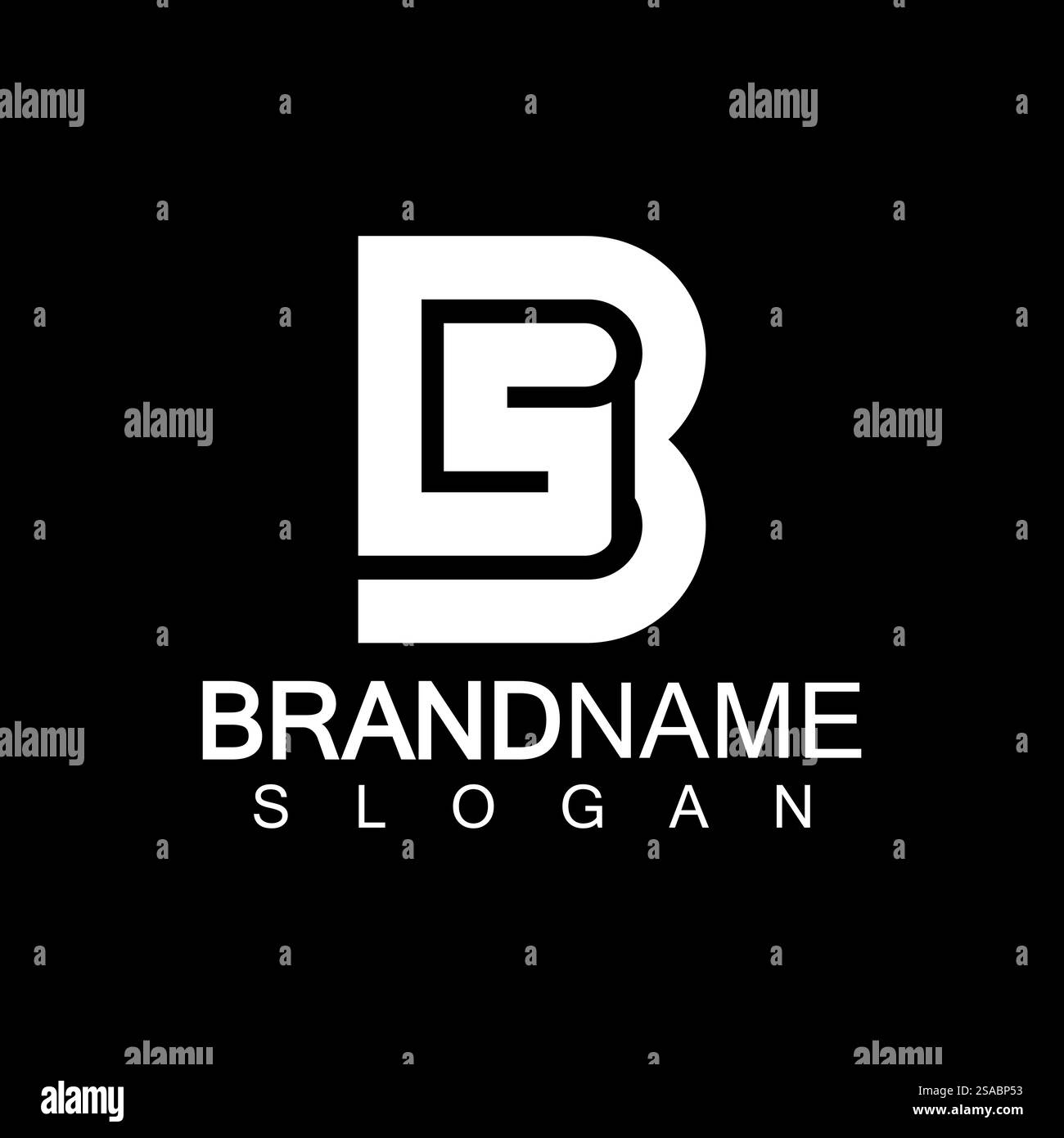 Alphabet Letters SB ou BS modèle de conception de logo Illustration de Vecteur