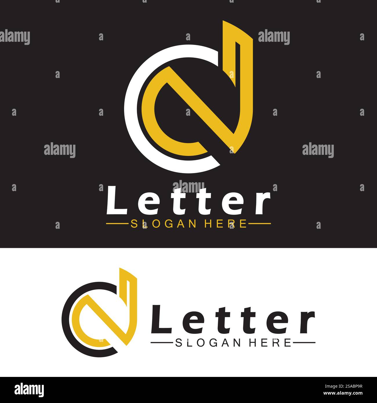 Lettres de l'alphabet monogramme logo DN, ND, d et N, design élégant et professionnel de lettre icône Illustration de Vecteur