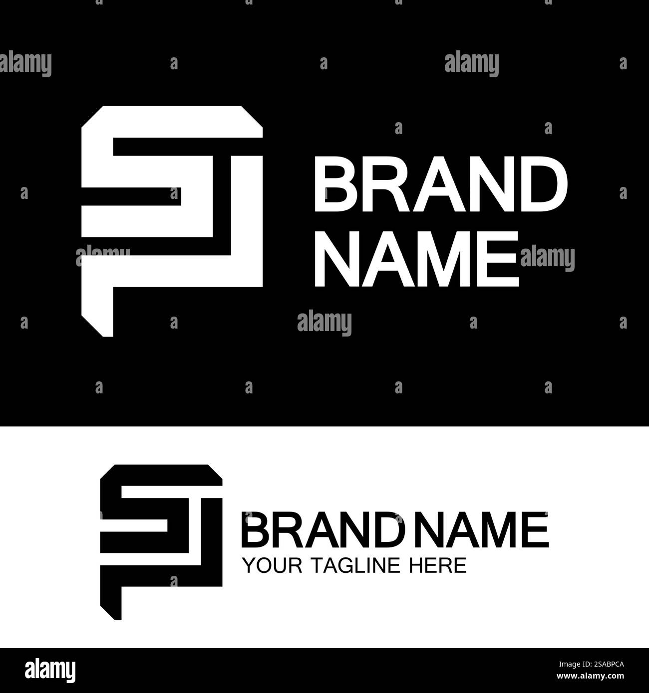 Lettres de l'alphabet monogramme logo PS, SP, P et S, design élégant et professionnel de lettre icône Illustration de Vecteur