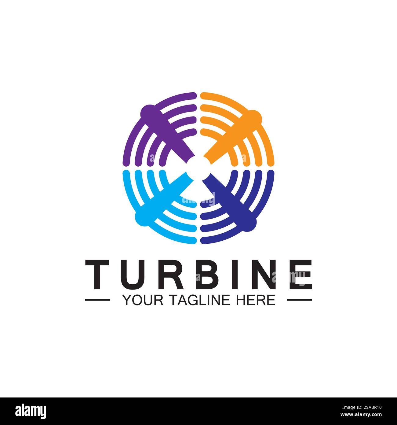 Modern turbine logo design logo pour l'aviation, entreprise, marque, industrie, énergie éolienne. Avec un concept moderne. Illustration de Vecteur