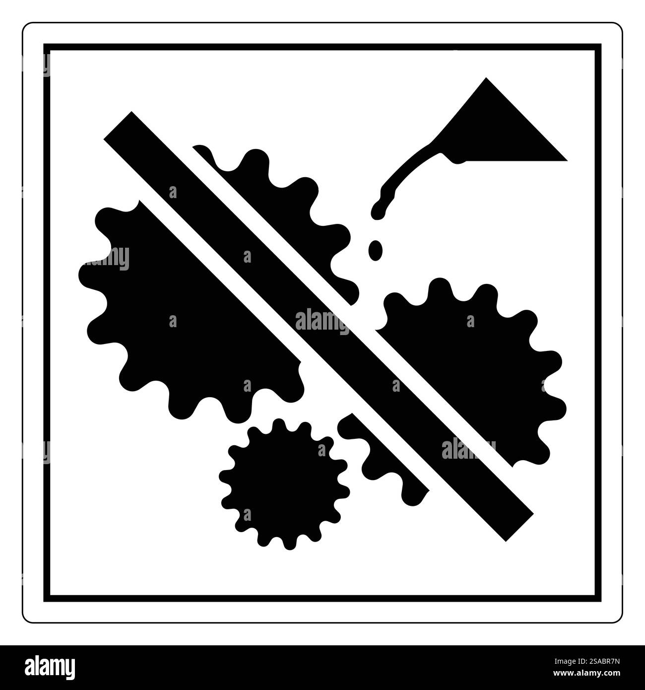Panneau d'absence de contamination avec motif de projection de produits chimiques Illustration de Vecteur