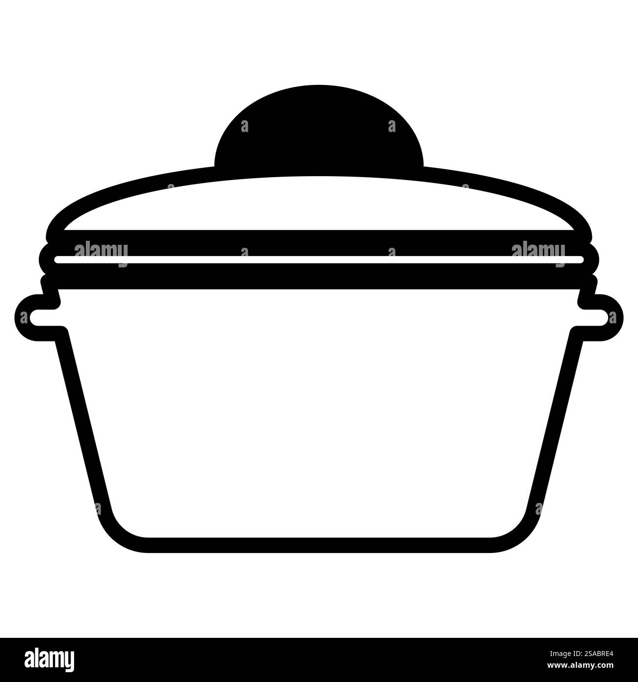 Icône de casserole noire minimaliste adaptée aux illustrations culinaires et alimentaires. Parfait pour une utilisation dans les recettes, les conceptions culinaires et les graphiques d'ustensiles de cuisine. Illustration de Vecteur