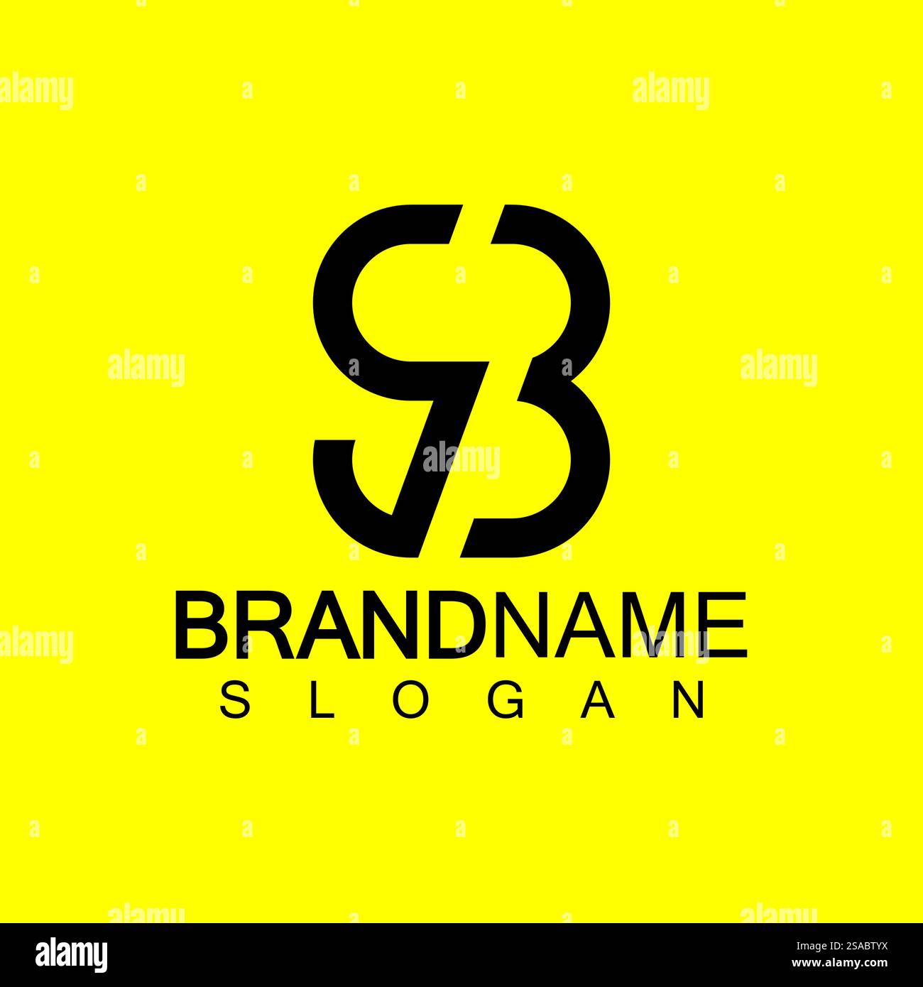 Alphabet Letters SB ou BS modèle de conception de logo Illustration de Vecteur