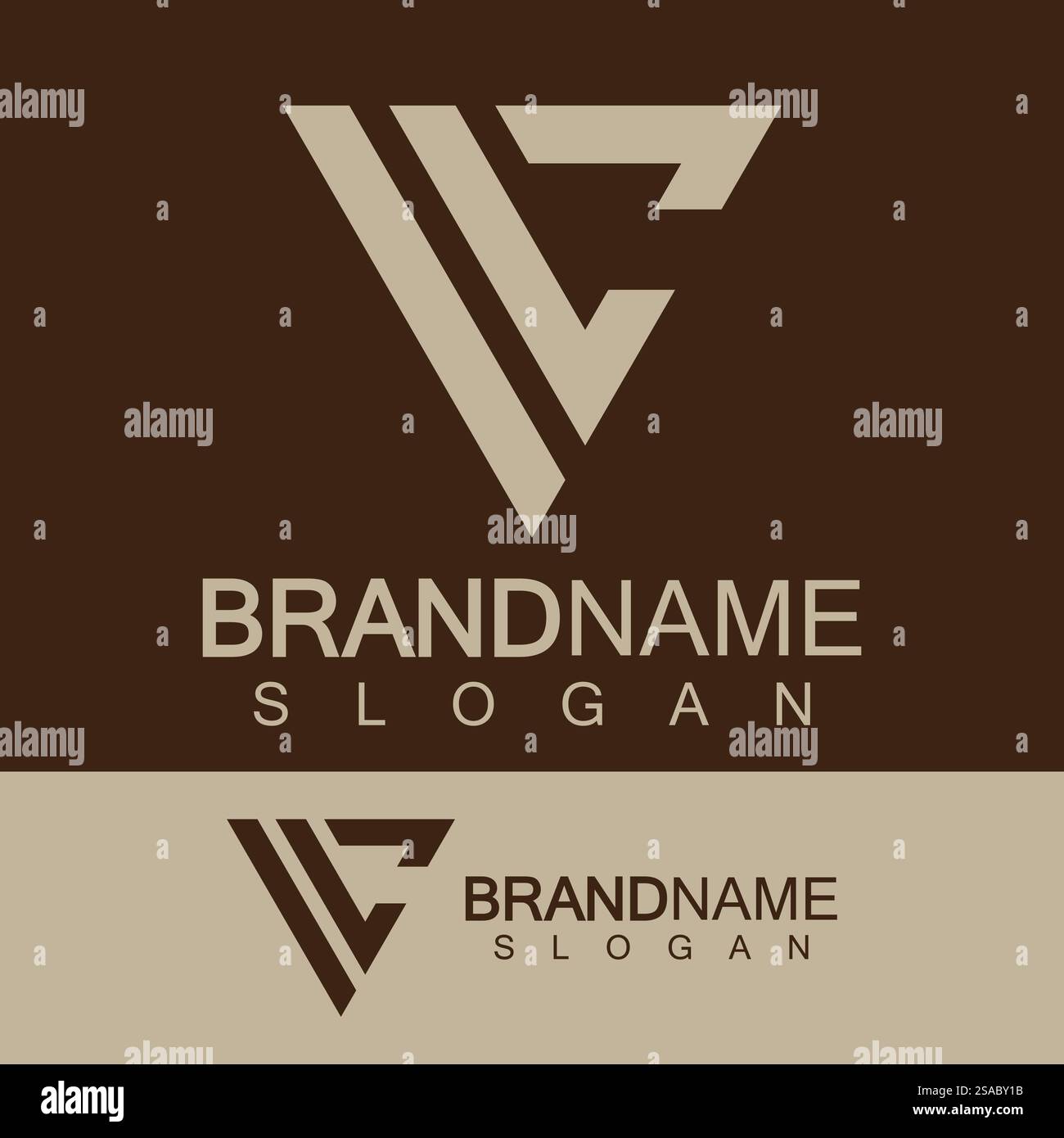 Lettre créative CV ou logo VC monogramme en forme de triangle inversé. Illustration de Vecteur