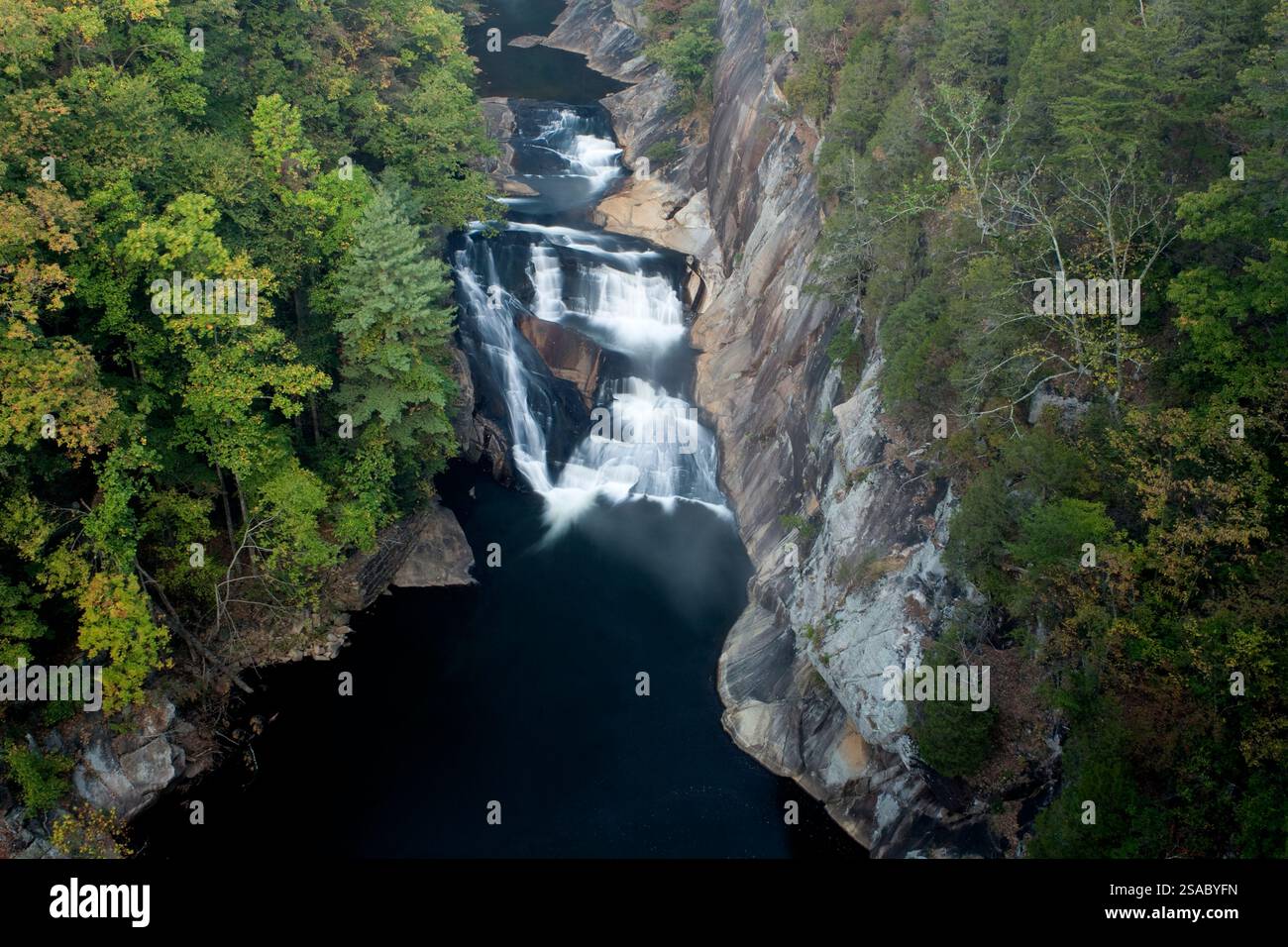 GA00017-01...GEORGIA -GEORGIA - la gorge de Tallulah et les chutes d'eau vues depuis le North Rim Trail dans le parc national de Talulah Falls. Banque D'Images