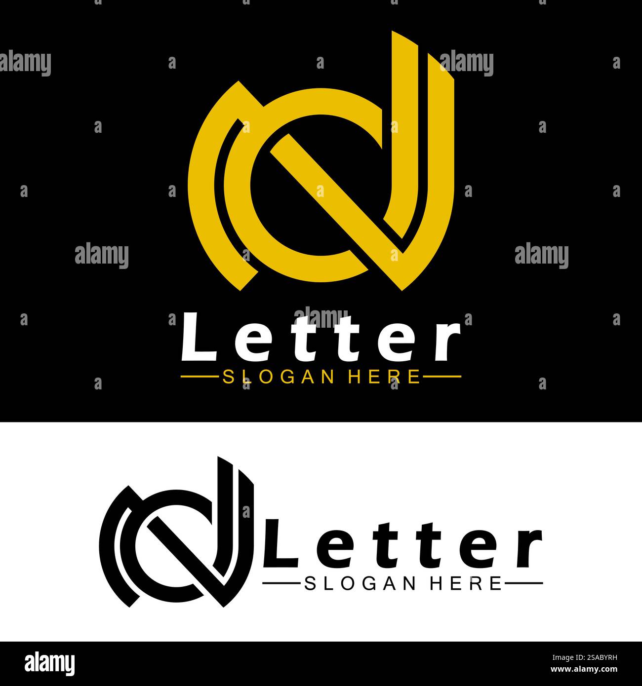 Lettres de l'alphabet monogramme logo DN, ND, d et N, design élégant et professionnel de lettre icône Illustration de Vecteur