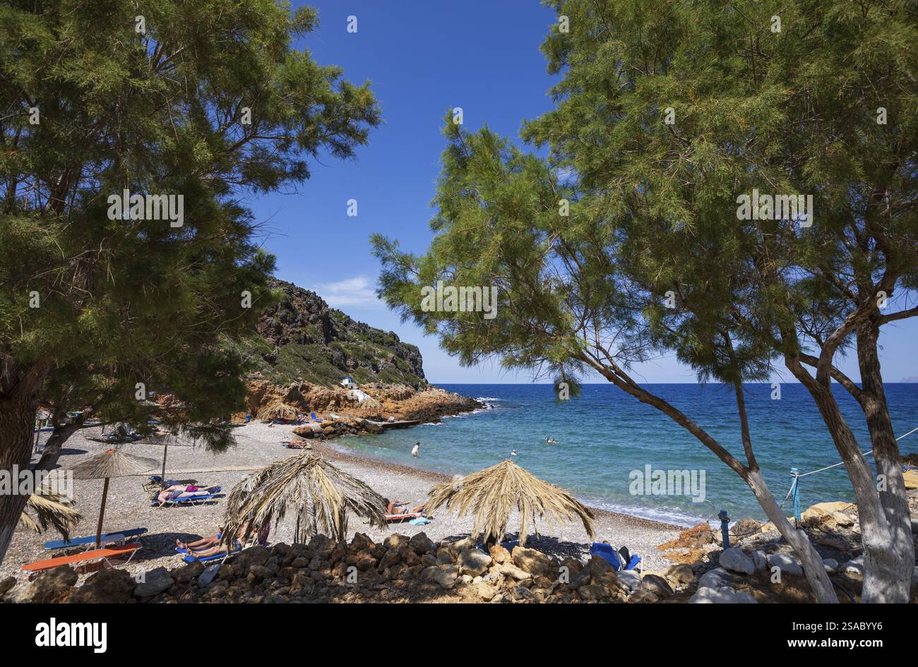 Afrata Beach, Afrata, péninsule de Rodopou, Kolymbari, Crète occidentale, Crète, Grèce, Europe Banque D'Images