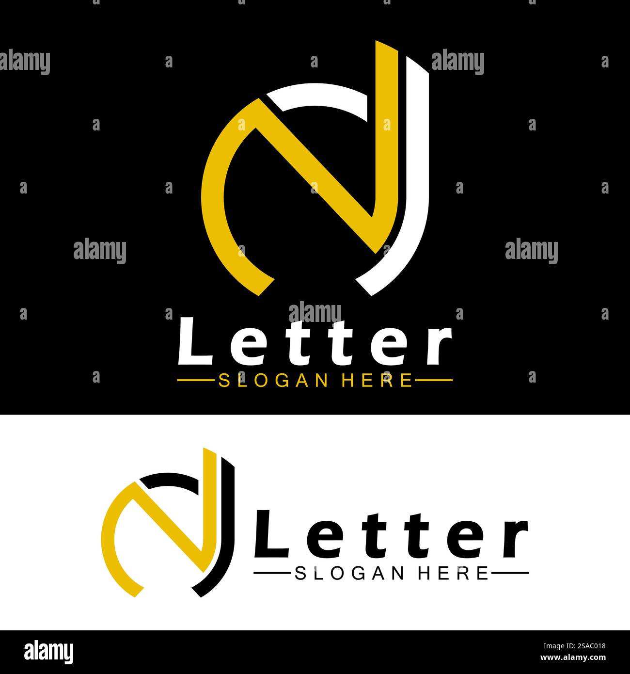 Lettres de l'alphabet monogramme logo DN, ND, d et N, design élégant et professionnel de lettre icône Illustration de Vecteur