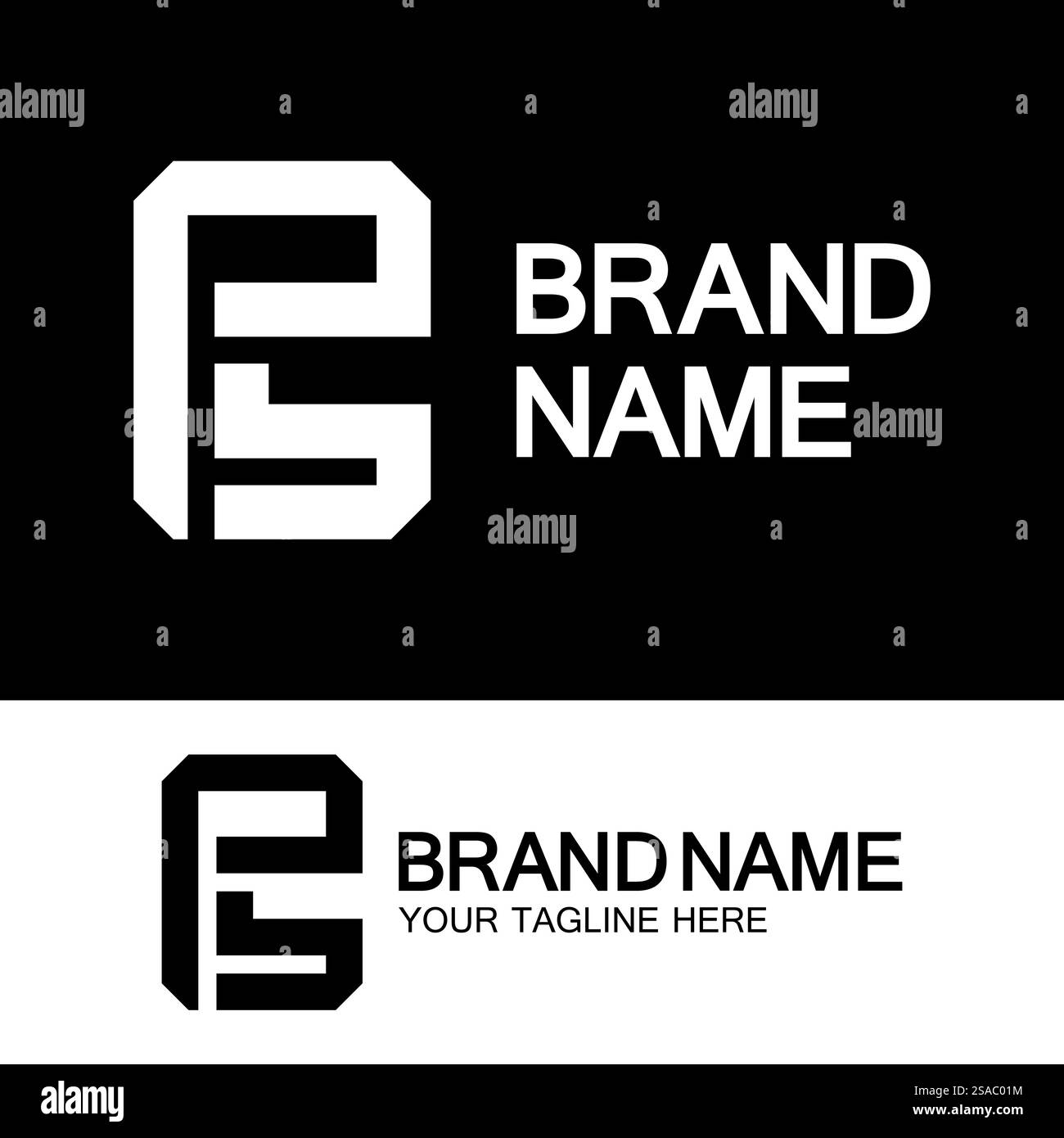 Lettres de l'alphabet monogramme logo PS, SP, P et S, design élégant et professionnel de lettre icône Illustration de Vecteur