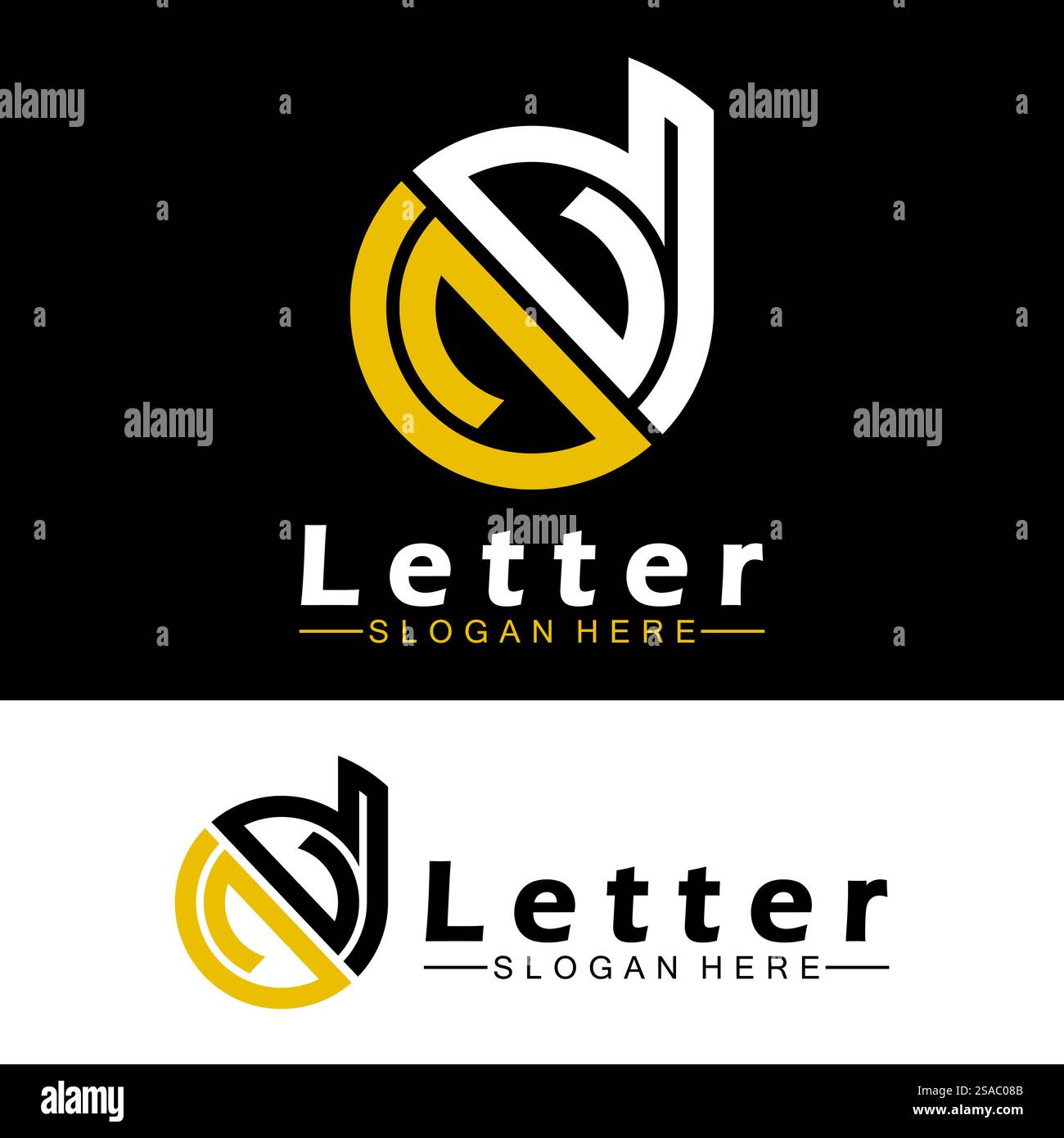 Lettres de l'alphabet monogramme logo DN, ND, d et N, design élégant et professionnel de lettre icône Illustration de Vecteur