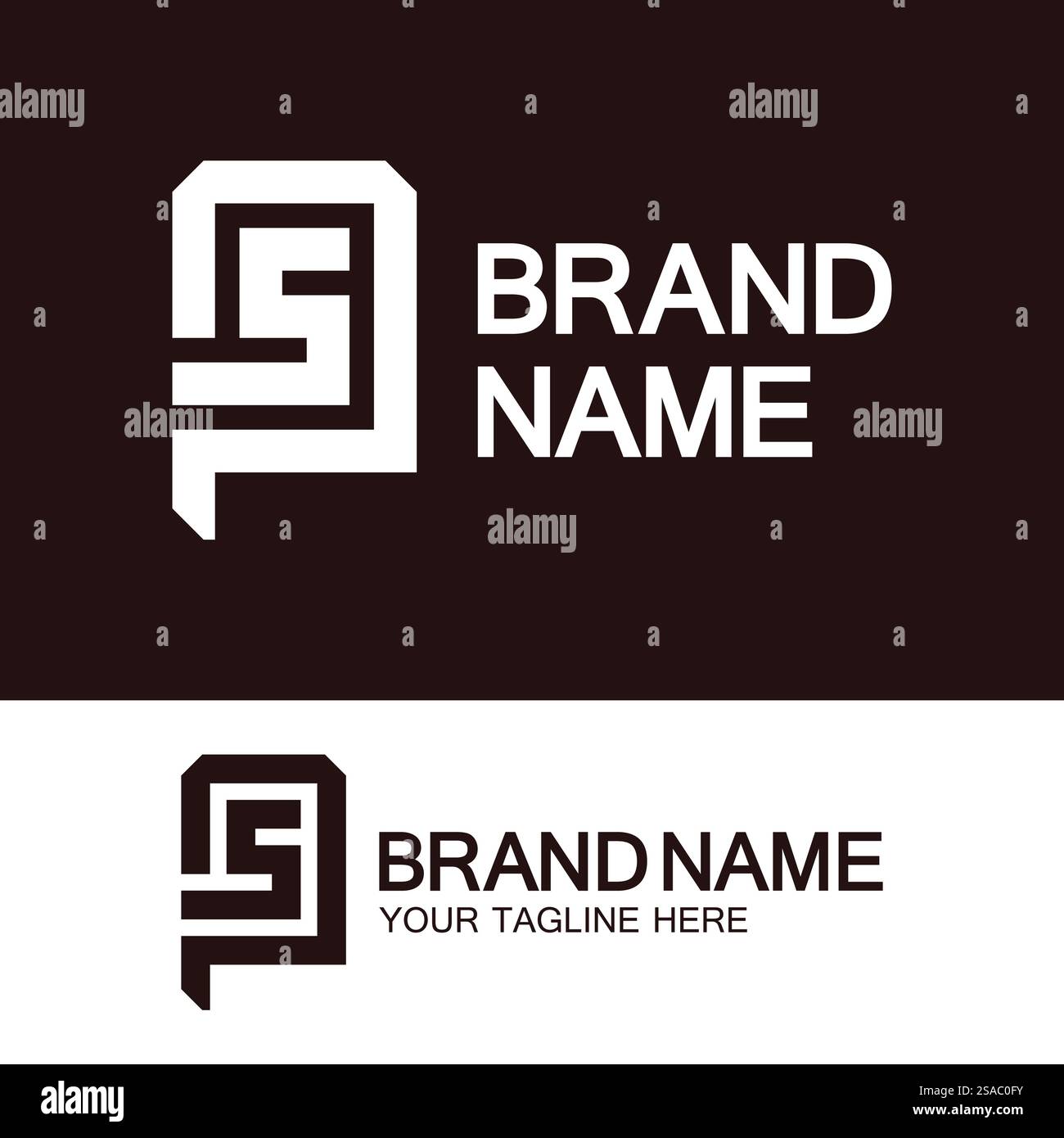 Lettres de l'alphabet monogramme logo PS, SP, P et S, design élégant et professionnel de lettre icône Illustration de Vecteur