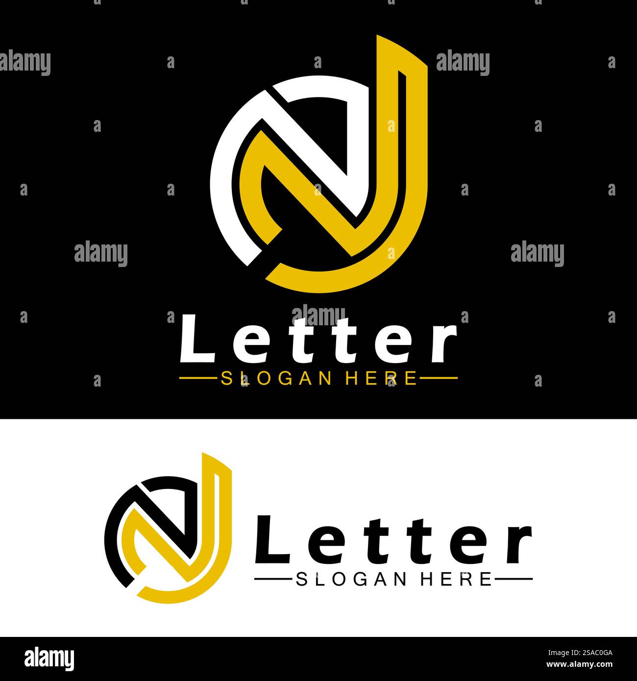 Lettres de l'alphabet monogramme logo DN, ND, d et N, design élégant et professionnel de lettre icône Illustration de Vecteur