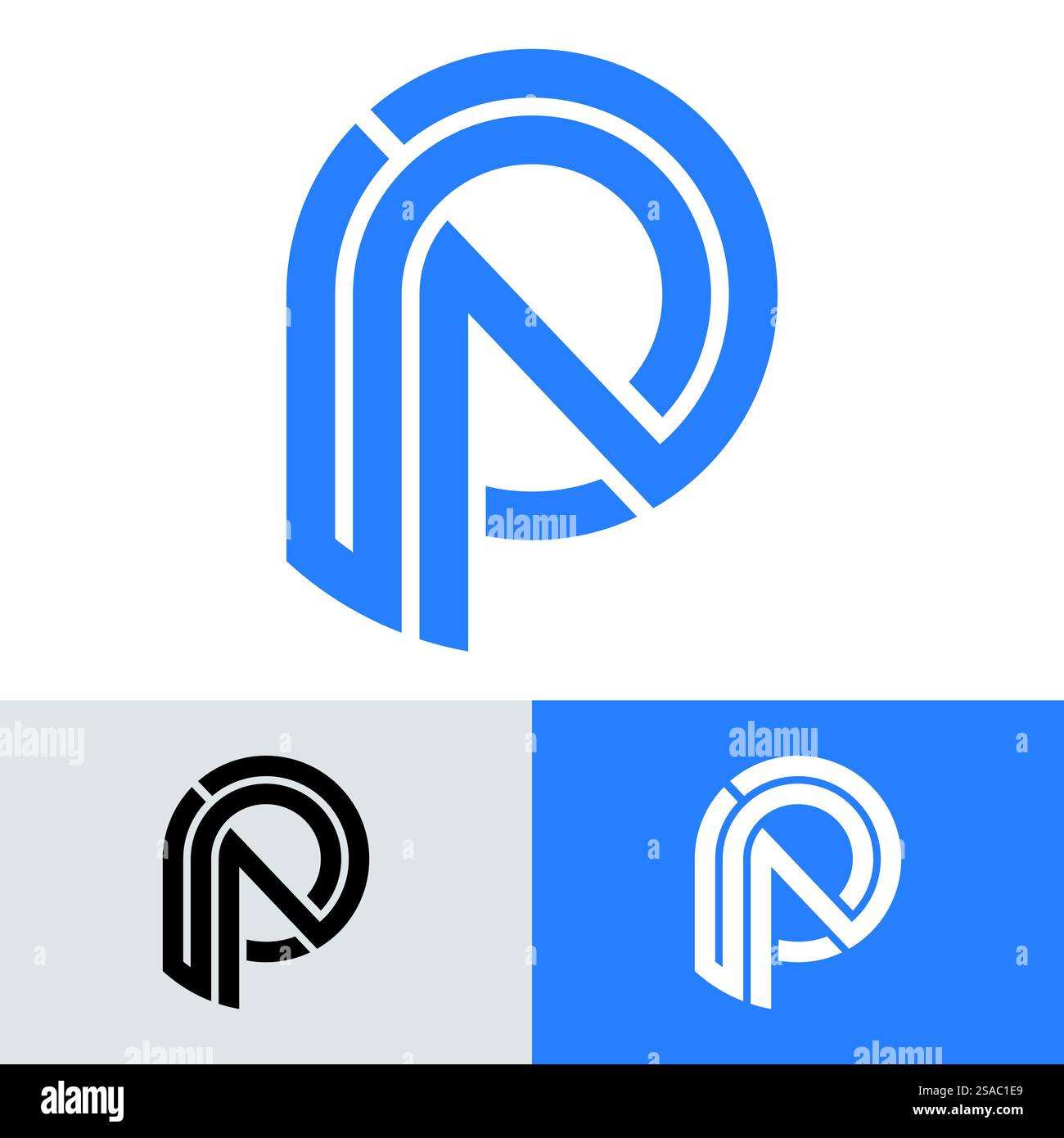 Lettres de l'alphabet monogramme logo PN, NP, P et N, design élégant et professionnel de lettre icône Illustration de Vecteur