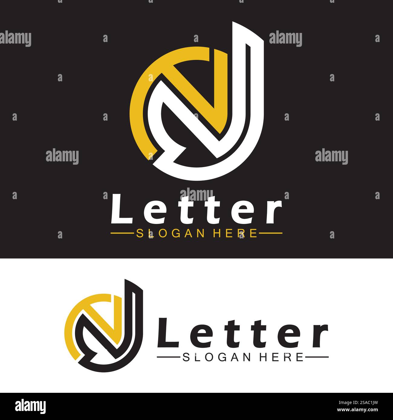Lettres de l'alphabet monogramme logo DN, ND, d et N, design élégant et professionnel de lettre icône Illustration de Vecteur