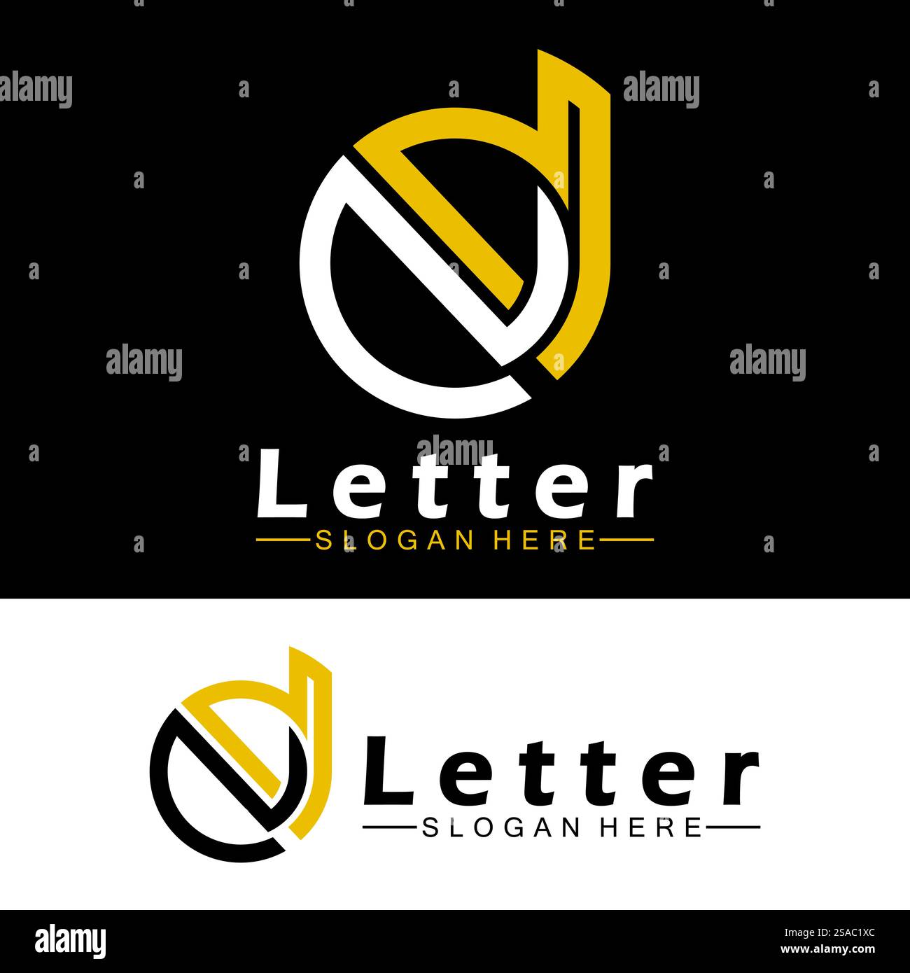 Lettres de l'alphabet monogramme logo DN, ND, d et N, design élégant et professionnel de lettre icône Illustration de Vecteur