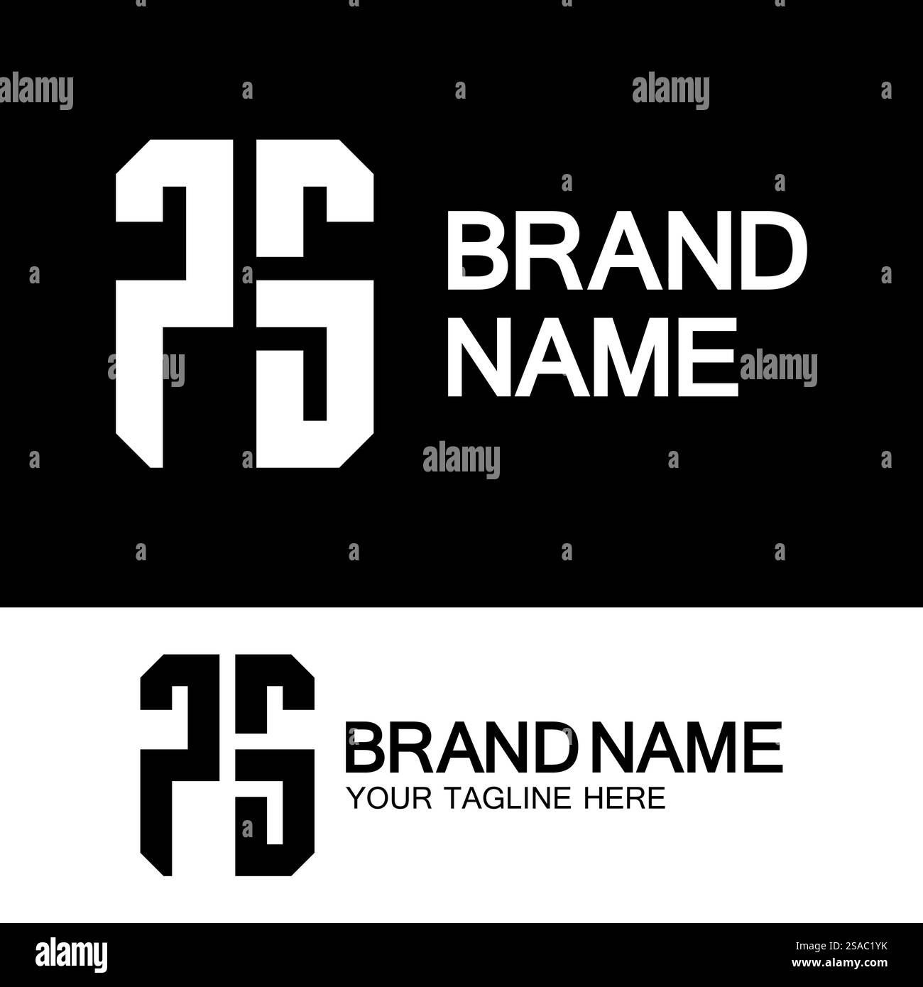 Lettres de l'alphabet monogramme logo PS, SP, P et S, design élégant et professionnel de lettre icône Illustration de Vecteur