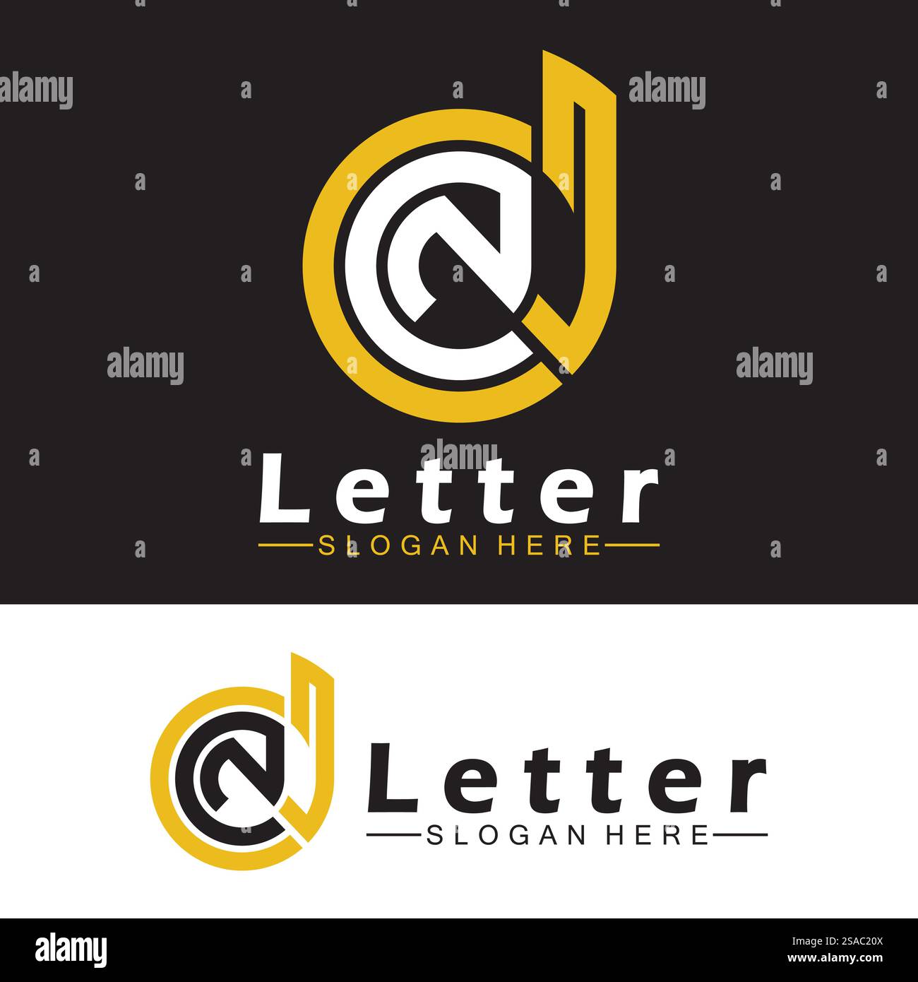 Lettres de l'alphabet monogramme logo DN, ND, d et N, design élégant et professionnel de lettre icône Illustration de Vecteur