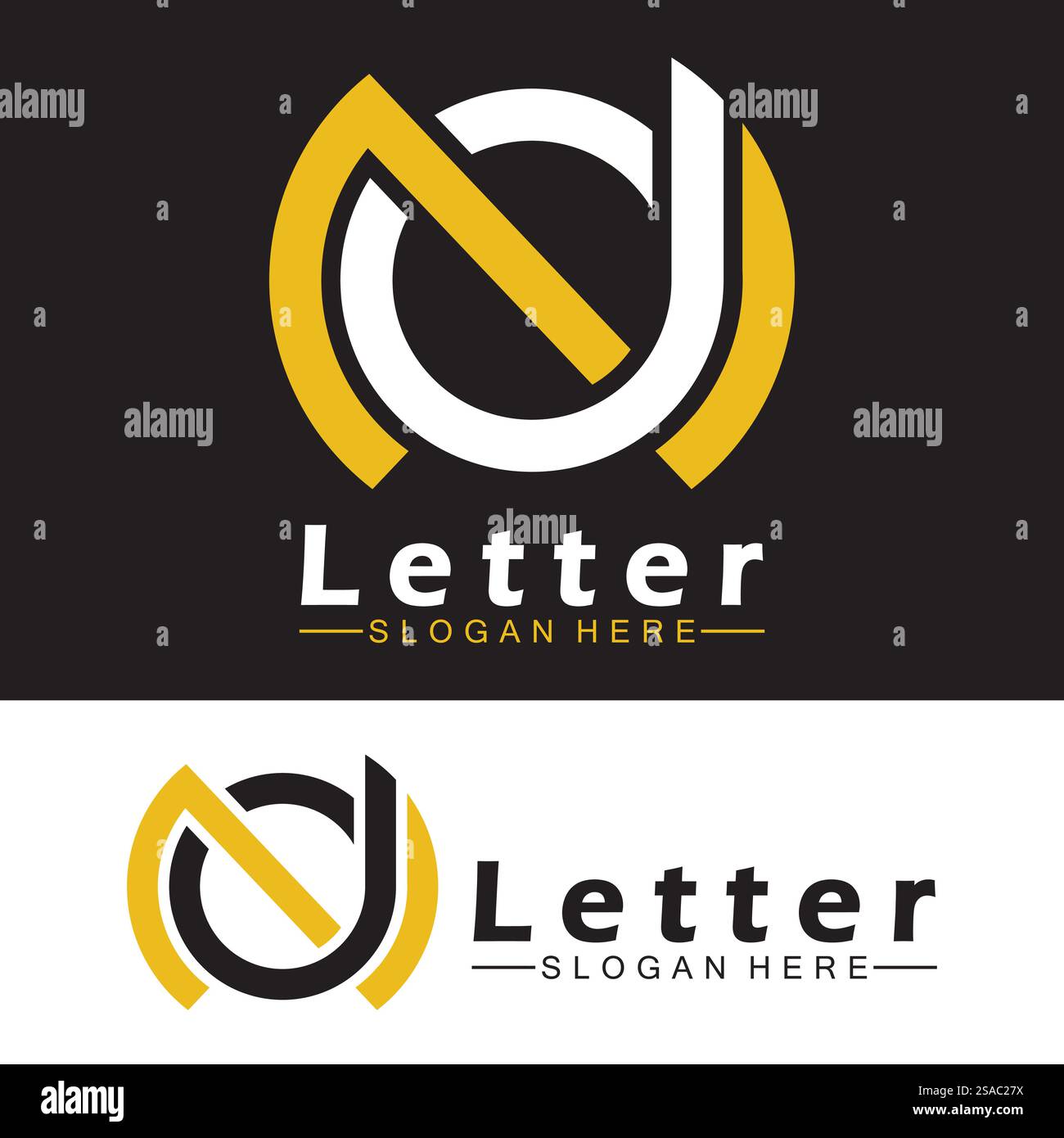 Lettres de l'alphabet monogramme logo DN, ND, d et N, design élégant et professionnel de lettre icône Illustration de Vecteur