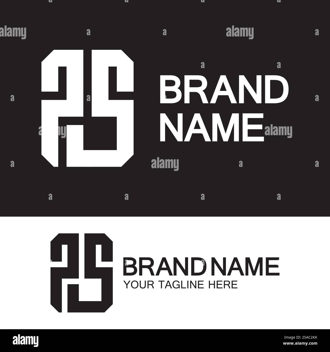 Lettres de l'alphabet monogramme logo PS, SP, P et S, design élégant et professionnel de lettre icône Illustration de Vecteur