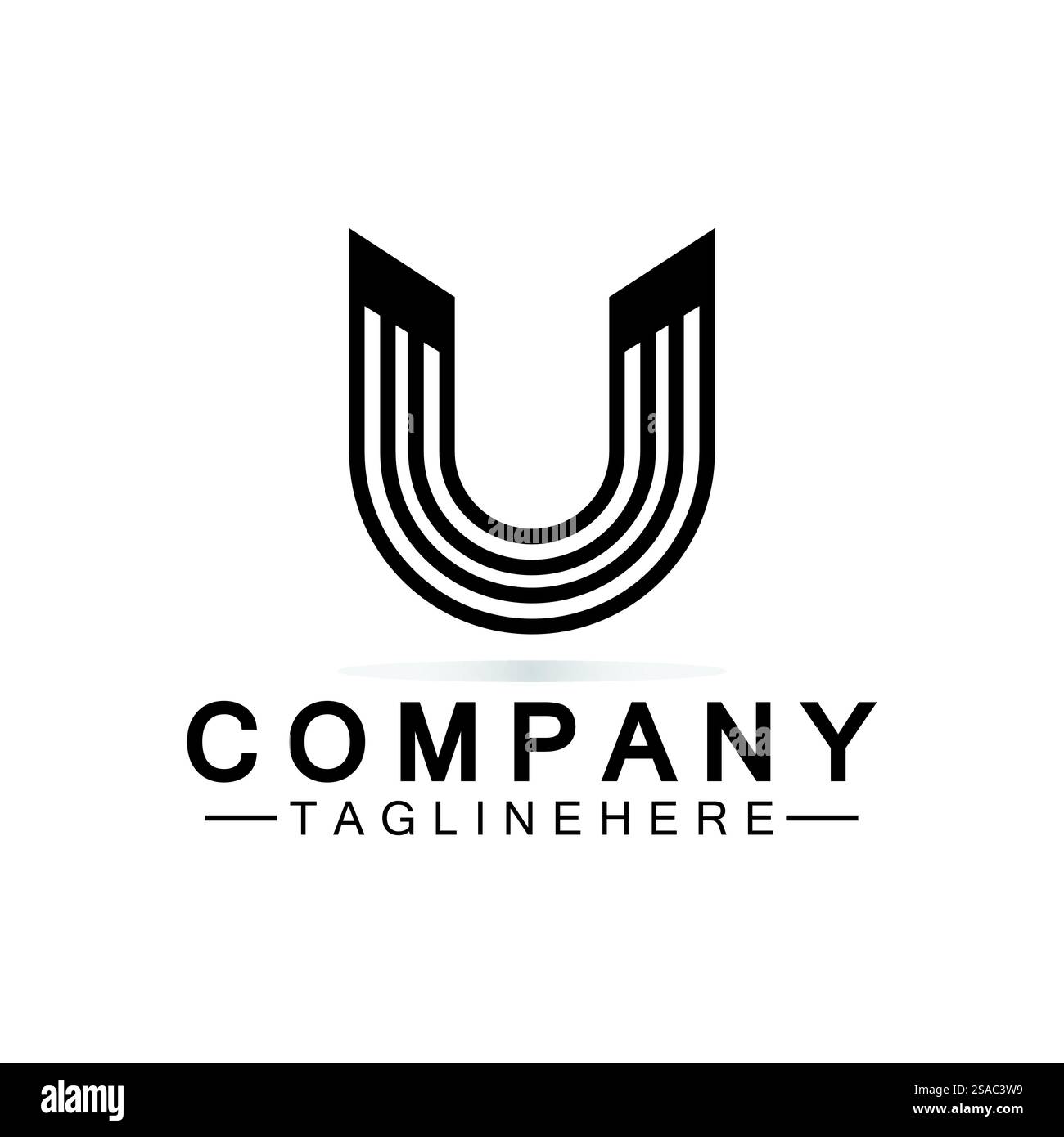 Logo lettre U. Entreprise moderne initiale U. Illustration de Vecteur