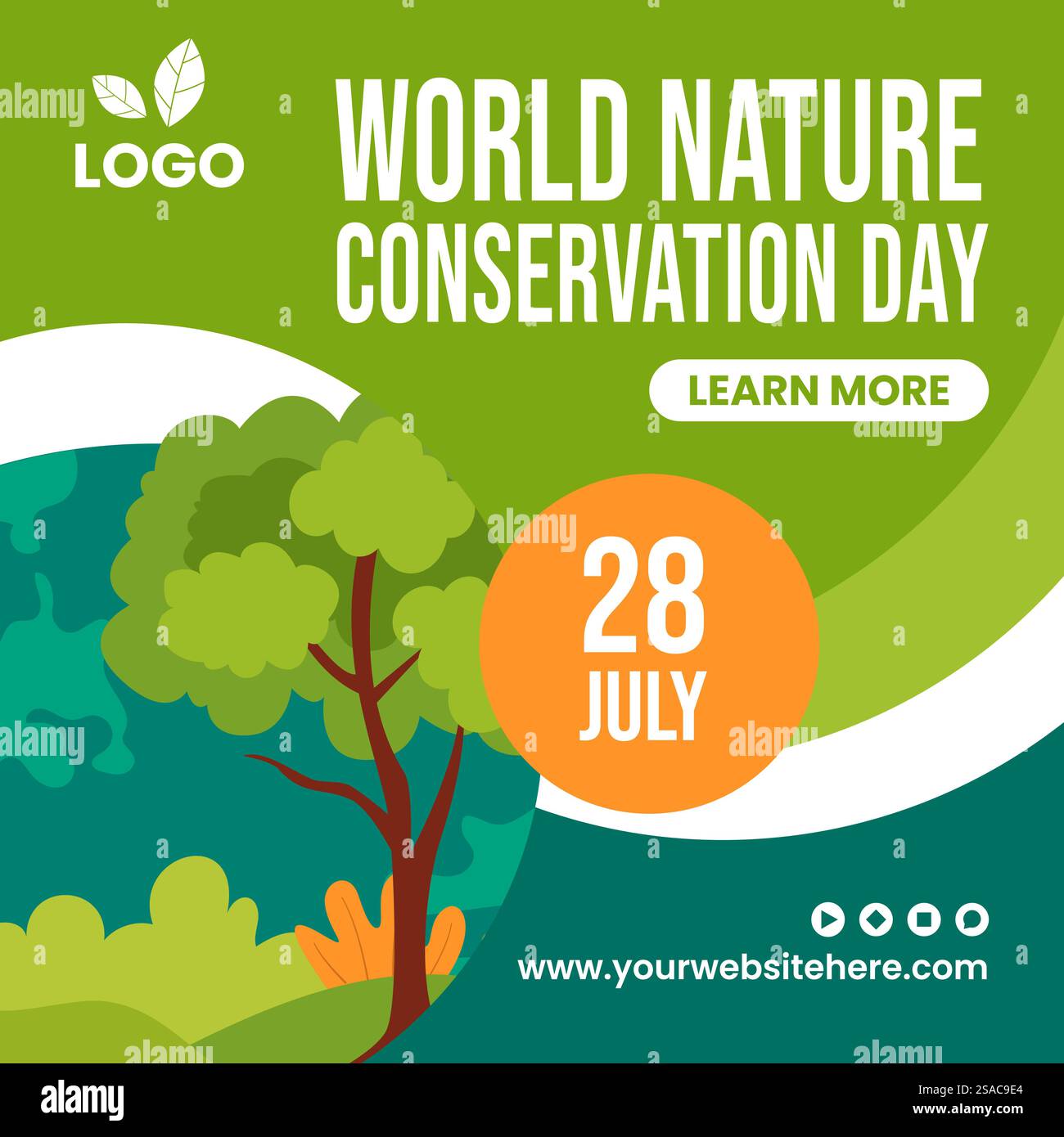 Journée de la conservation de la nature illustration des médias sociaux Flat Cartoon Hand Drawn Templates fond Illustration de Vecteur Journée de la conservation de la nature illustration des médias sociaux Flat Cartoon Hand Drawn Templates fond Illustration de Vecteur