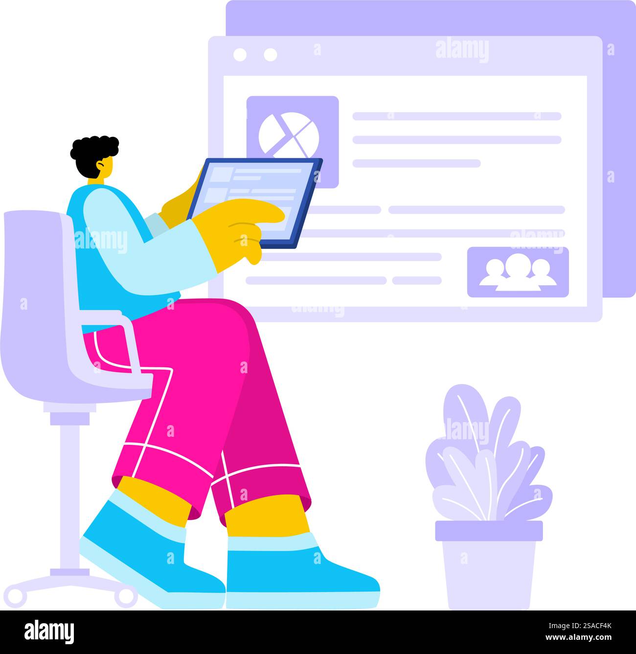 Illustration vectorielle de portfolio personnel avec données de profil, CV ou auto-amélioration pour attirer les clients et les employeurs dans un fond de dessin animé plat Illustration de Vecteur Illustration vectorielle de portfolio personnel avec données de profil, CV ou auto-amélioration pour attirer les clients et les employeurs dans un fond de dessin animé plat Illustration de Vecteur