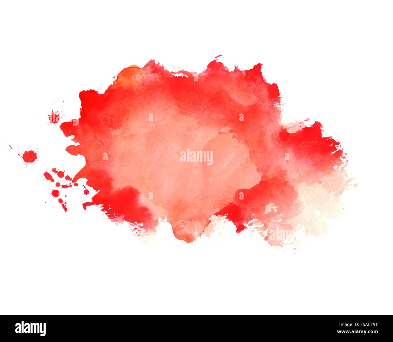 couleur orange rouge peint à la main aquarelle texture arrière-plan Illustration de Vecteur