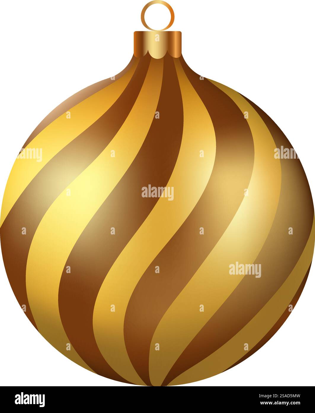 Boule de verre dorée de décoration de Noël ornée de flocons de neige. Élément de design festif pour les vacances d'hiver, les événements, les remises et les ventes. Illustration vectorielle. Illustration de Vecteur