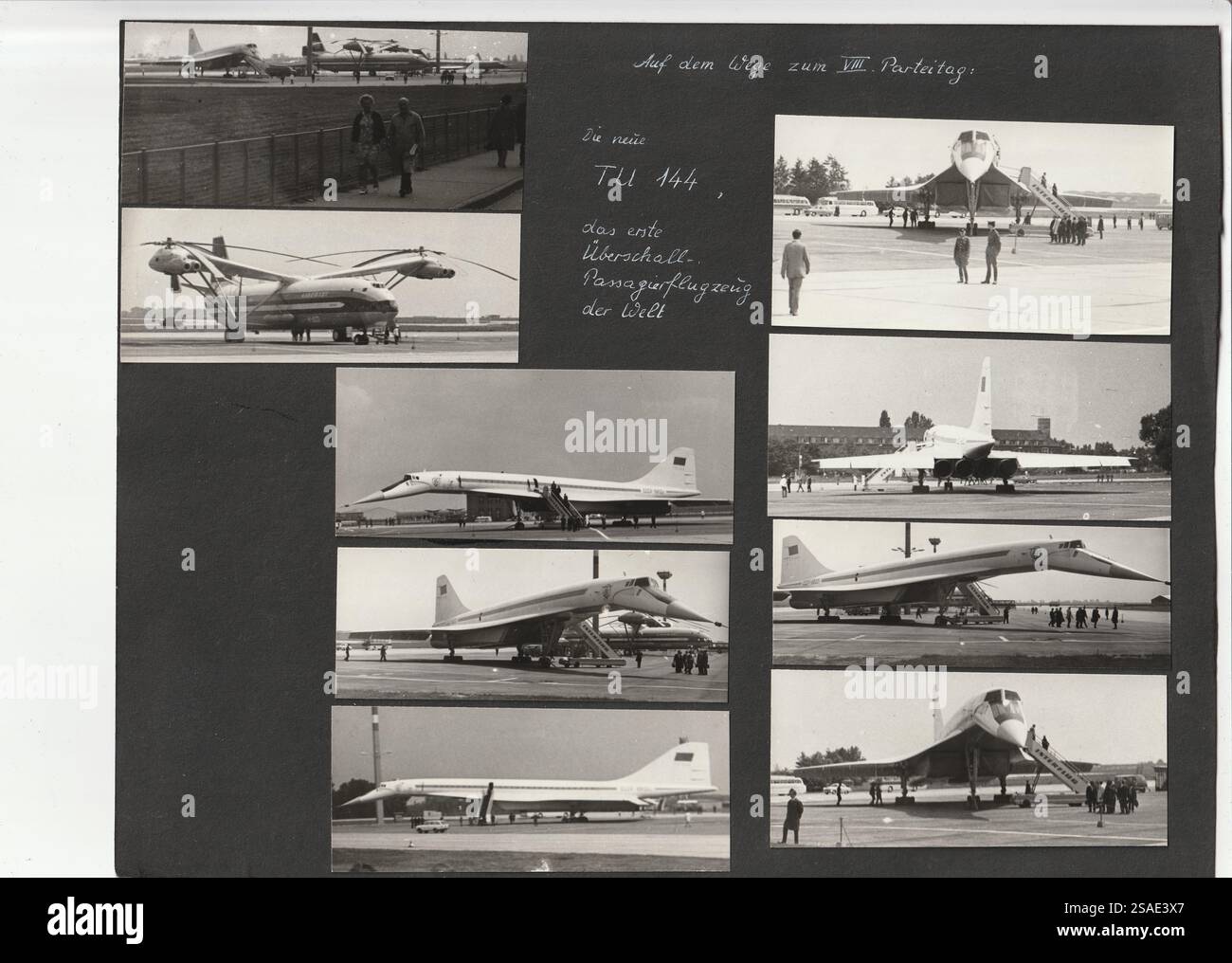 Tupolev tu-144 – Jet supersonique soviétique à l'exposition aéronautique (période de la Guerre froide, années 1970) Banque D'Images