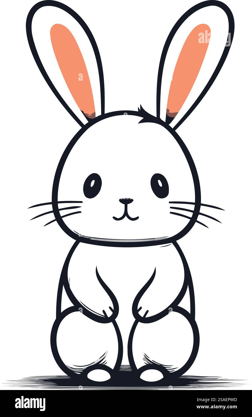 Personnage de dessin animé lapin. Icône mignonne de lapin. Illustration vectorielle. Illustration de Vecteur