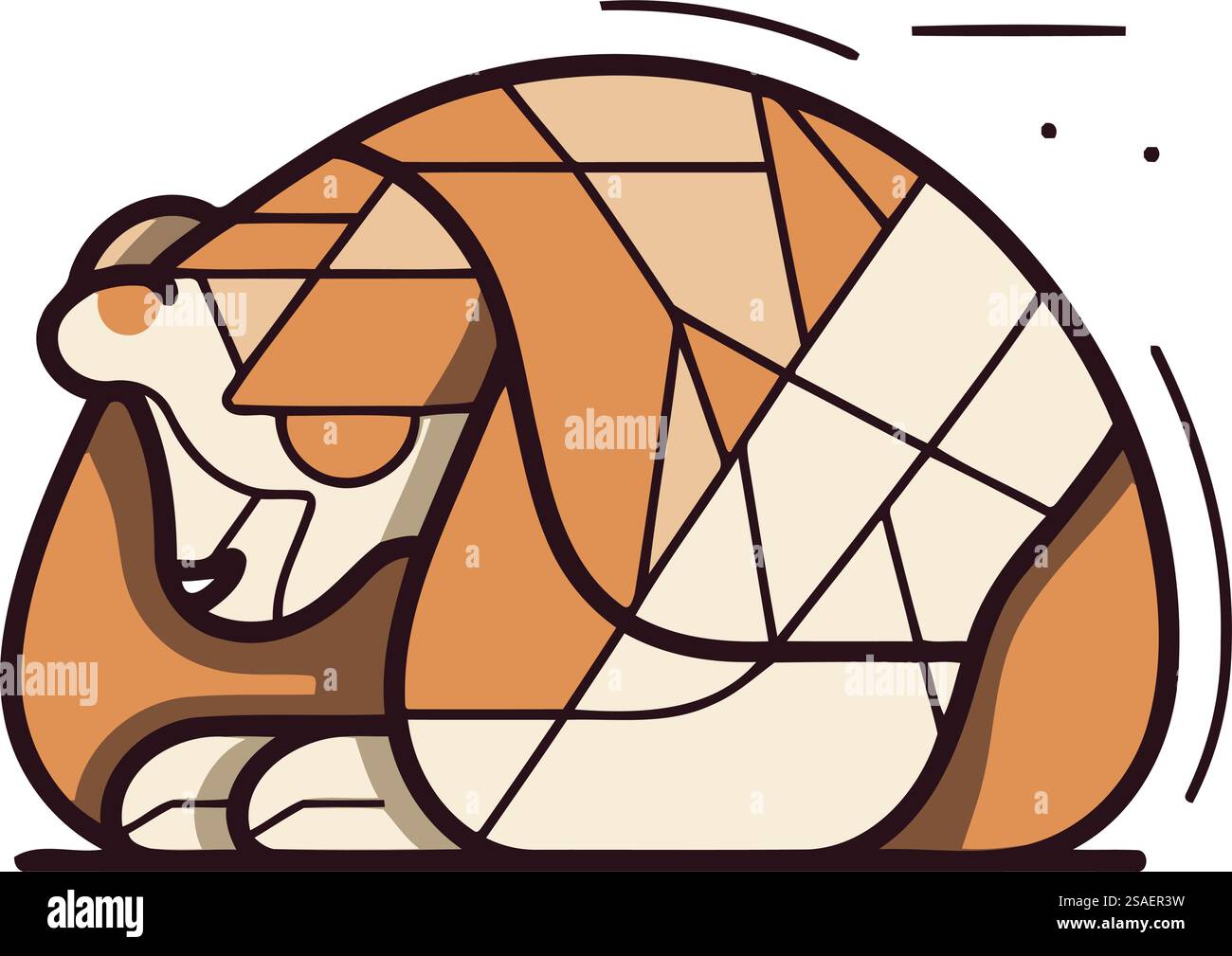 Chien de dessin animé mignon dans un style bas poly. Illustration vectorielle. Illustration de Vecteur